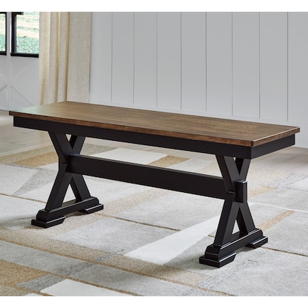 Riverside Black / Brown Dining Bench