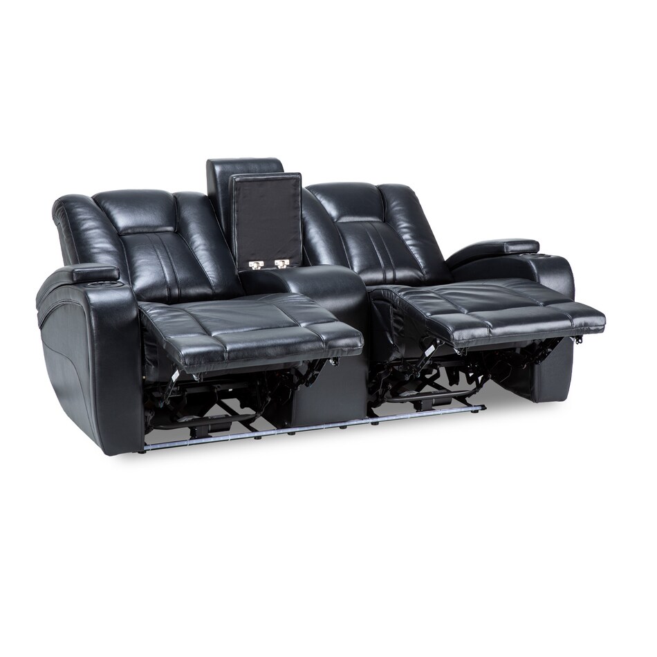 black casual transitional recl sofa   
