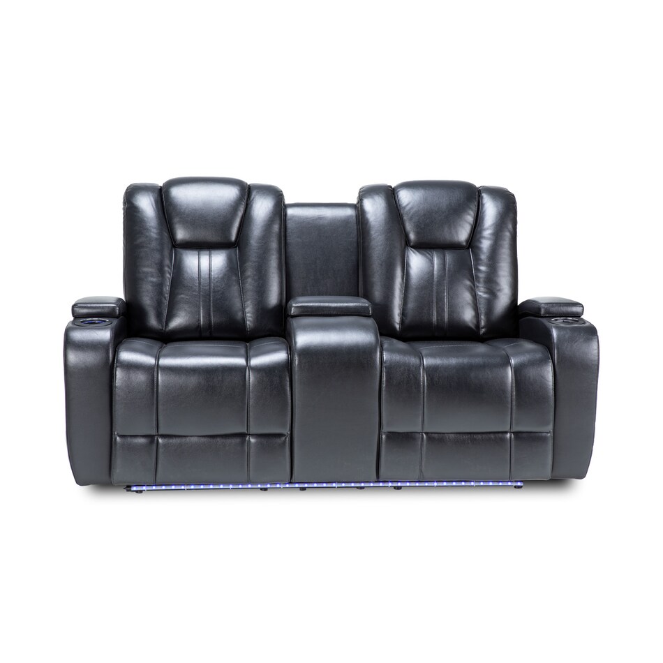 black casual transitional recl sofa   