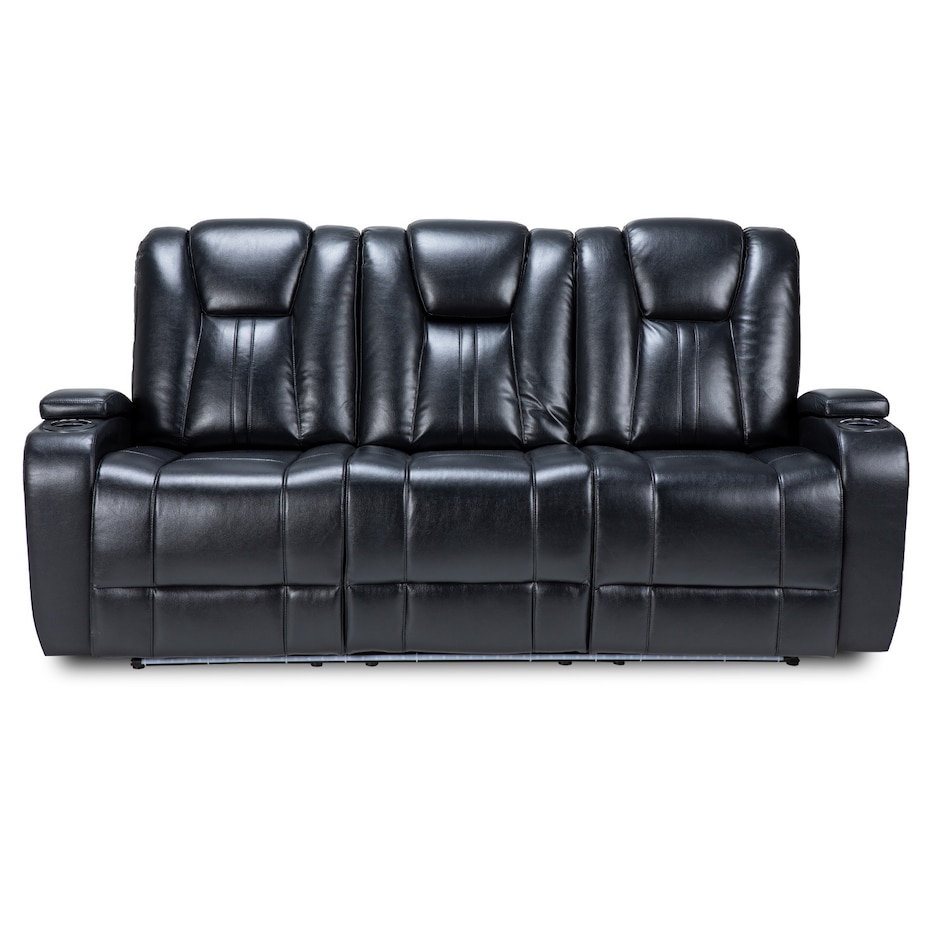 black casual transitional recl sofa   