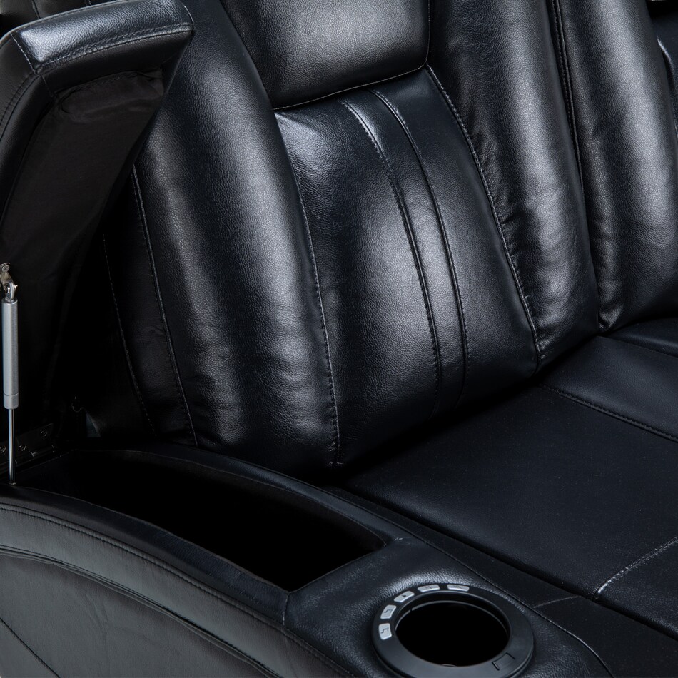 black casual transitional recl sofa   