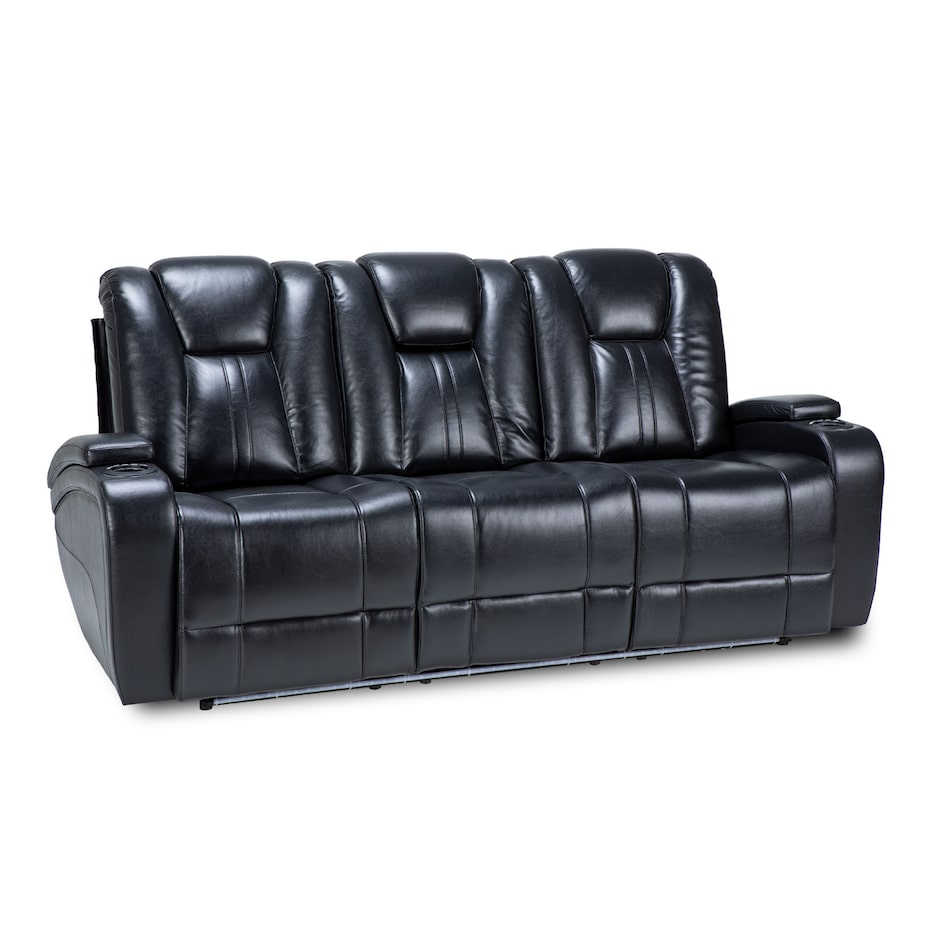 black casual transitional recl sofa   