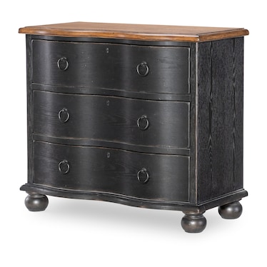 Vintage 3 Drawer Black Accent Chest
