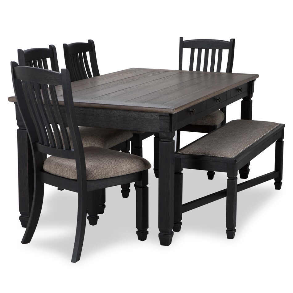 black gray country formal dining room apc  