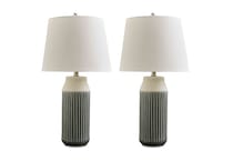 blue   beige table lamps   