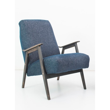 Antique Blue Upholstered Arm Chair