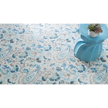 Blue 3 x 5 Micro Hooked Wool Rug