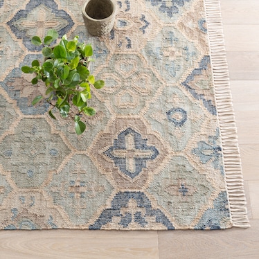 Pali 5 x 8 Blue Woven Rug