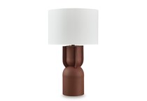 brick red table lamps   