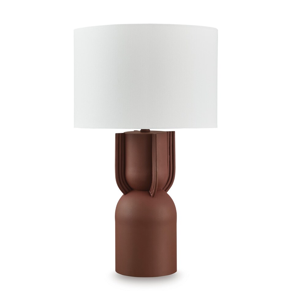 brick red table lamps   