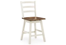 brown   antique white casual counter height stools   