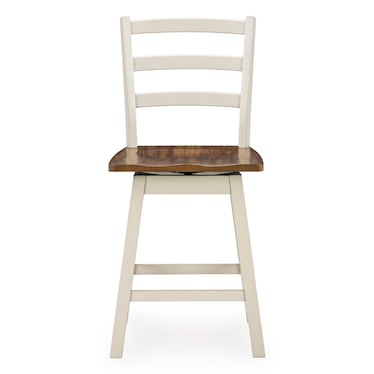 Riverside White / Brown Counter Height Swivel Stool