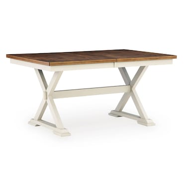 Riverside White / Brown Butterfly Extension Dining Table