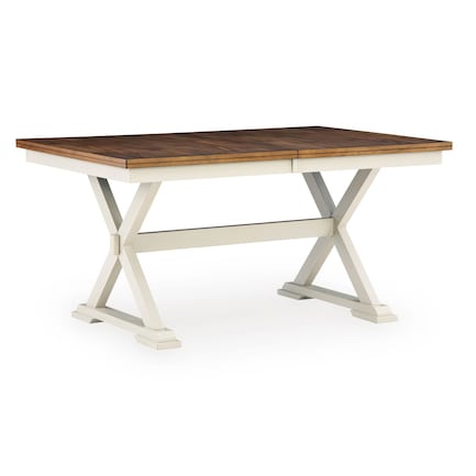 Riverside White / Brown Butterfly Extension Dining Table