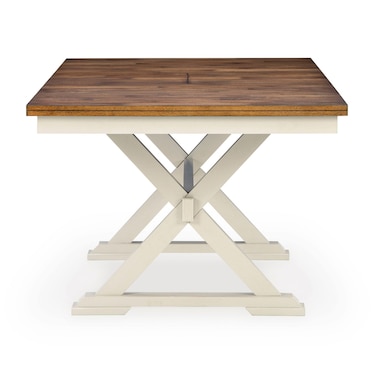 Riverside White / Brown Butterfly Extension Dining Table