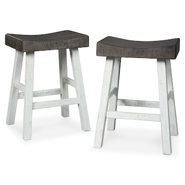 Cory S/2 White Backless Counter Stool