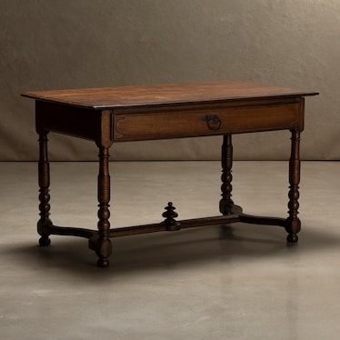 Antique Oak Side Table W/ Single Drawer