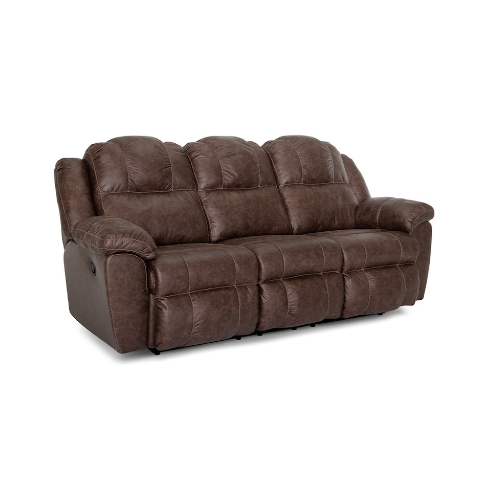 brown casual transitional recl sofa   