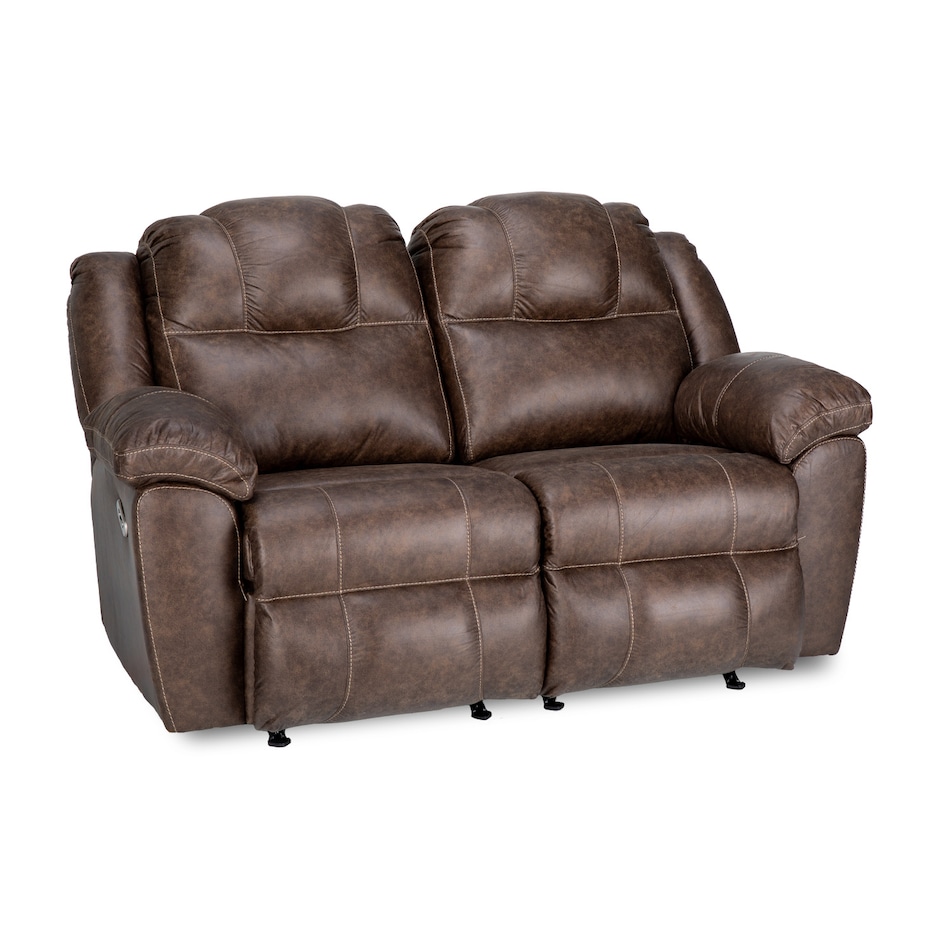 brown casual transitional recl sofa   