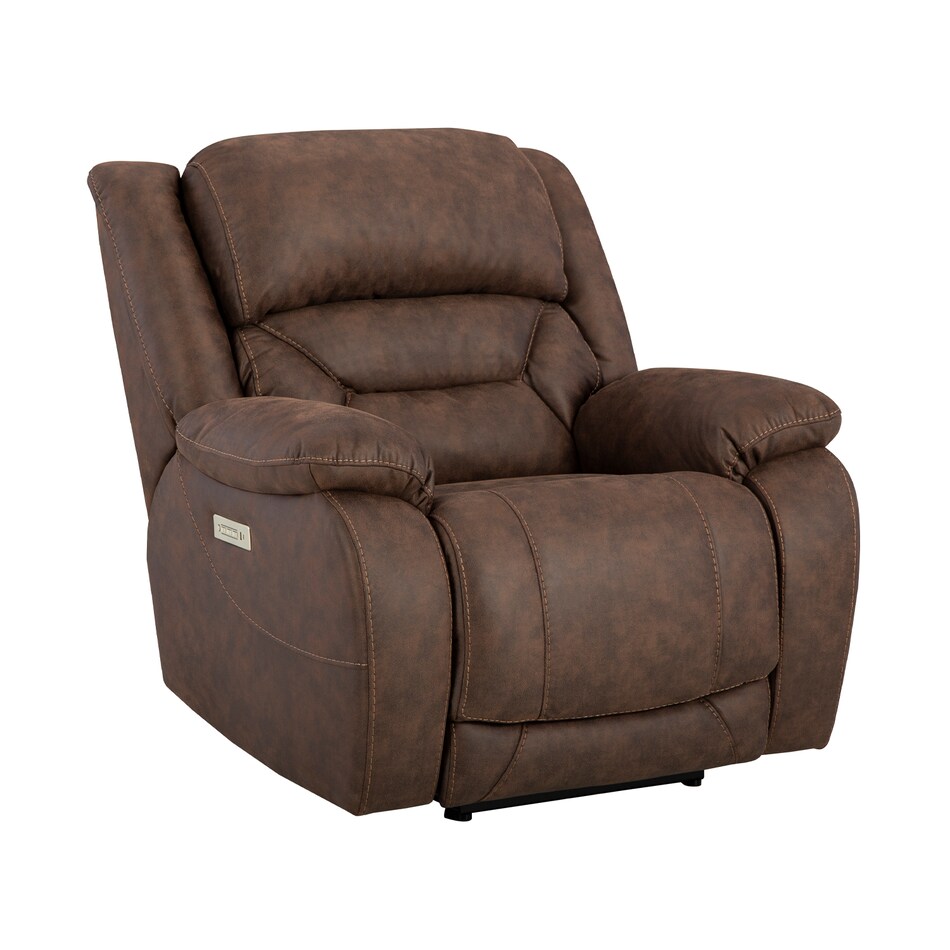 brown casual transitional recl sofa   