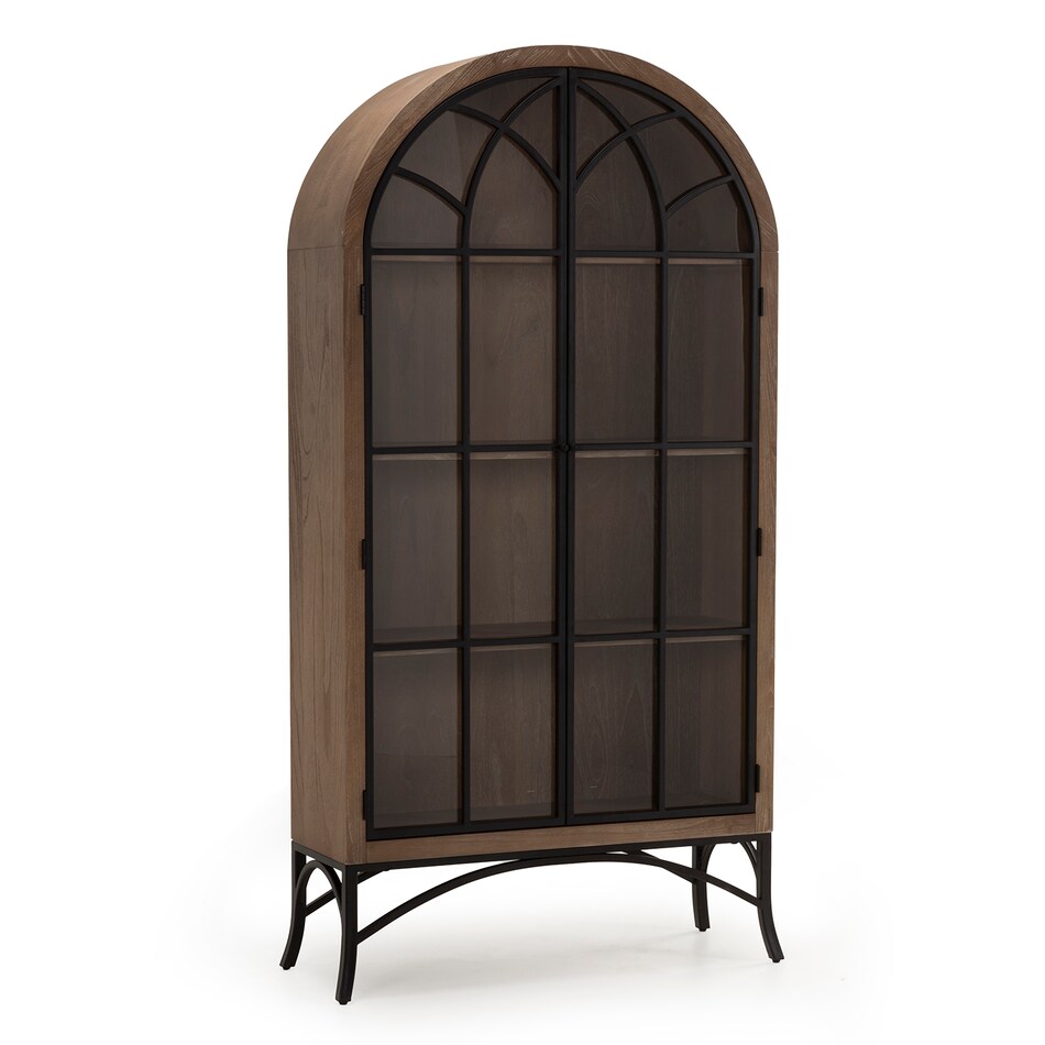 brown curio cabinets   