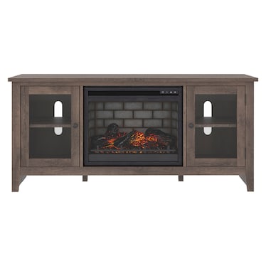 Lakeside RTA Brown Fireplace TV Stand