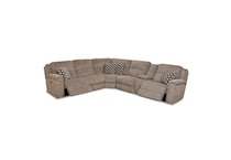 brown sectional w recliner hgp  