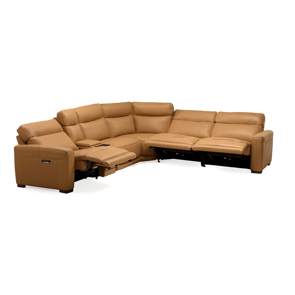 brown sectional w recliner vpc  