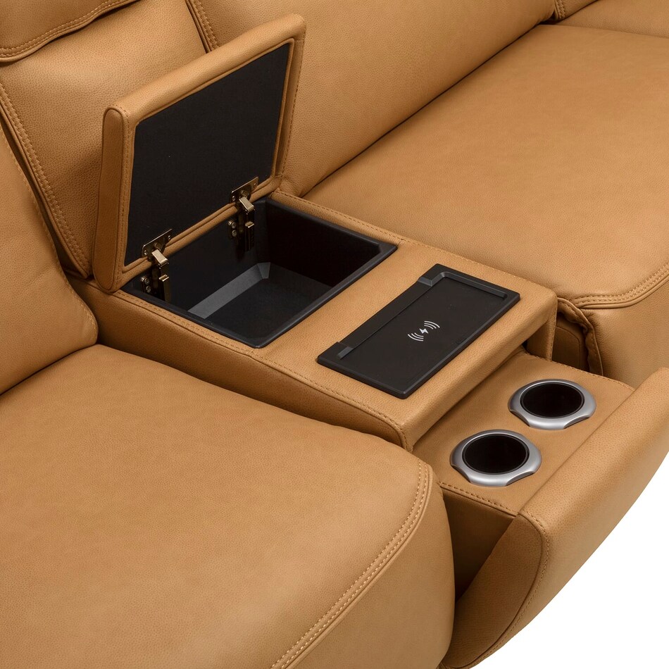 brown sectional w recliner vpc  