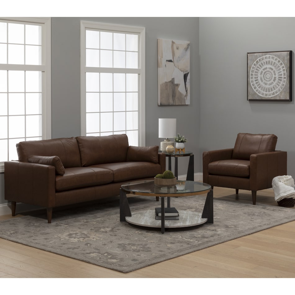 bsa brown leathermatch sofa   