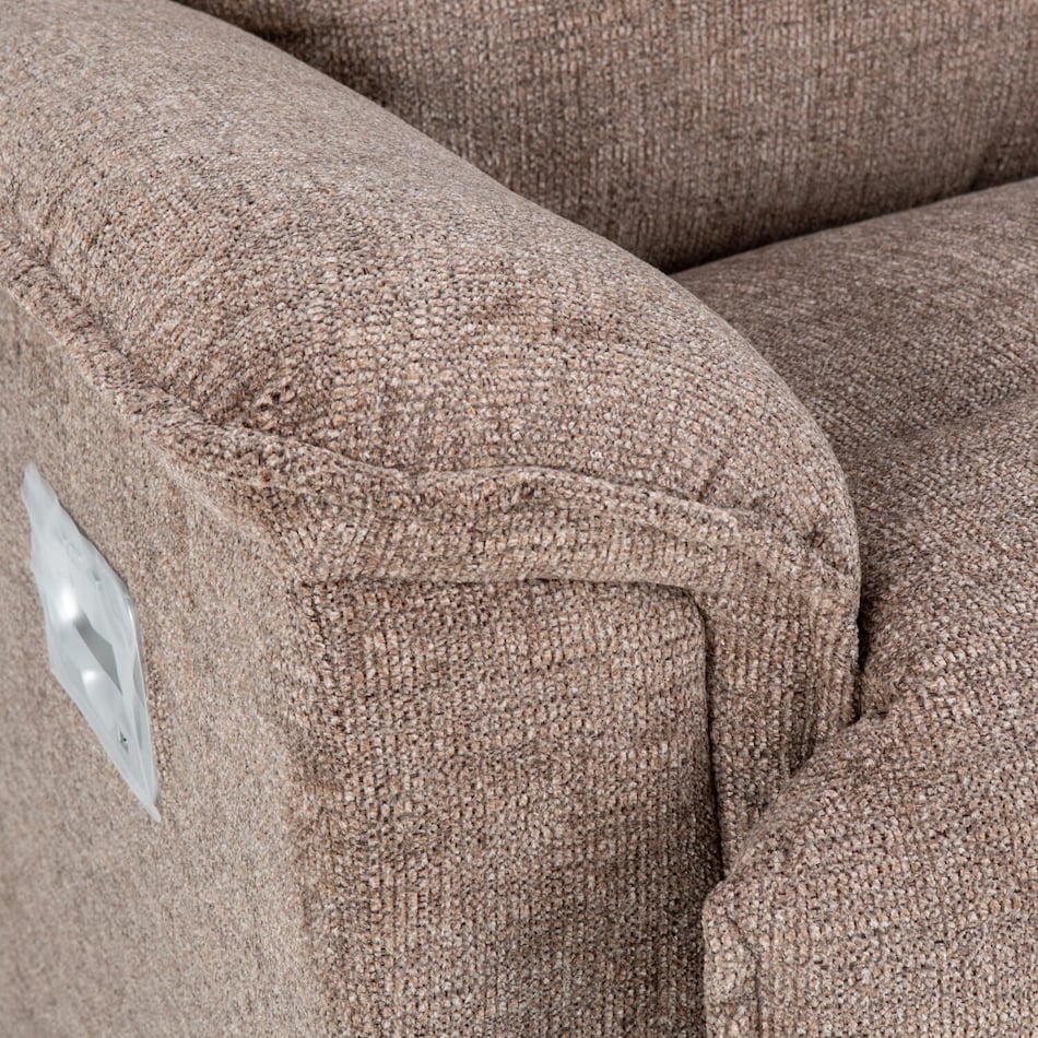 c mushroom casual transitional recl sofa   