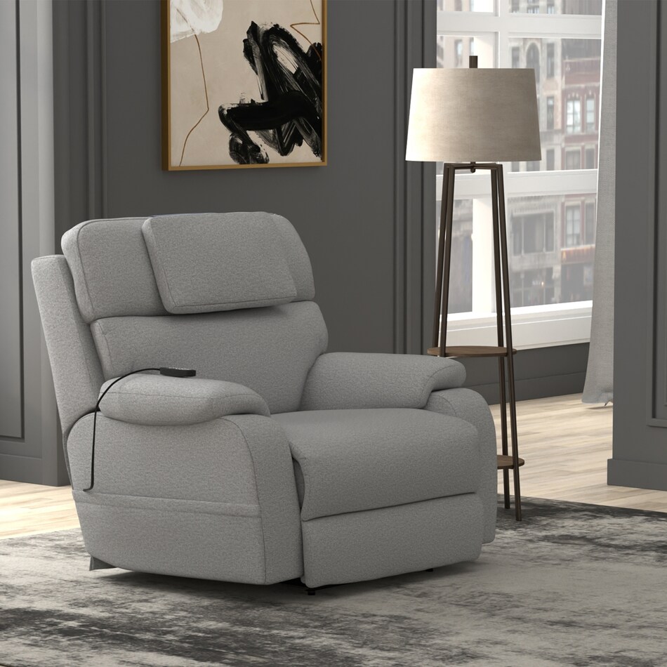c gray fabric recliner   