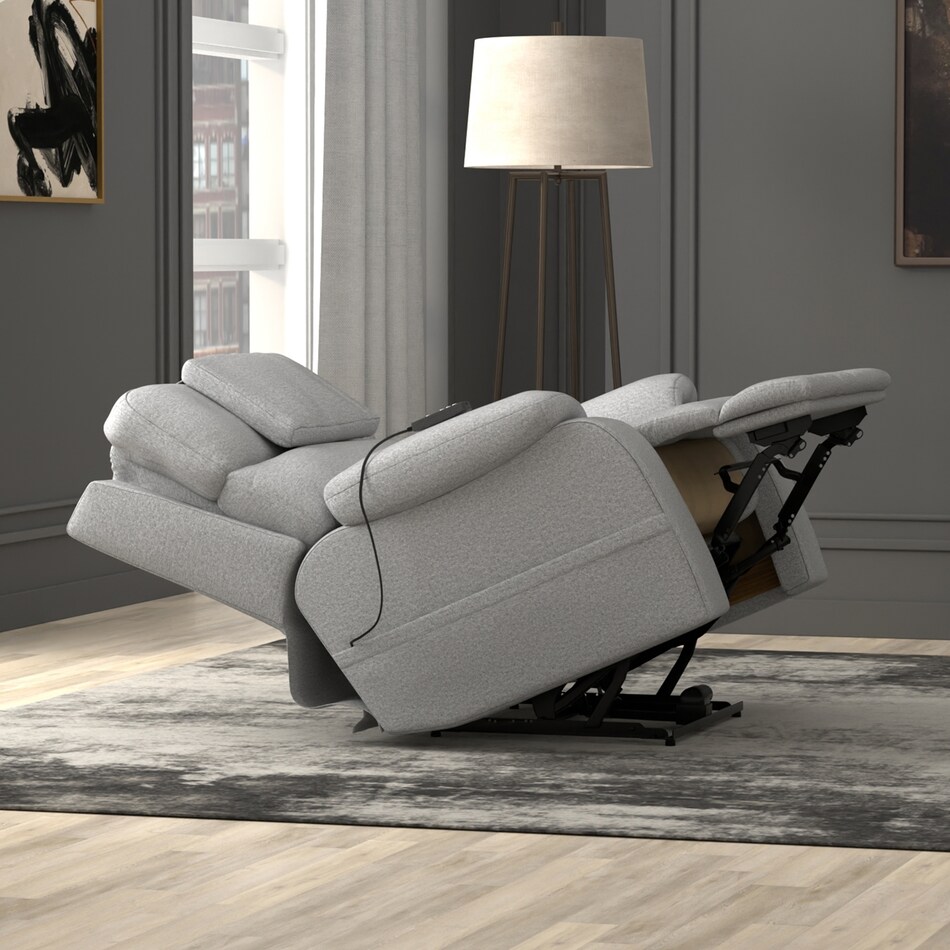 c gray fabric recliner   
