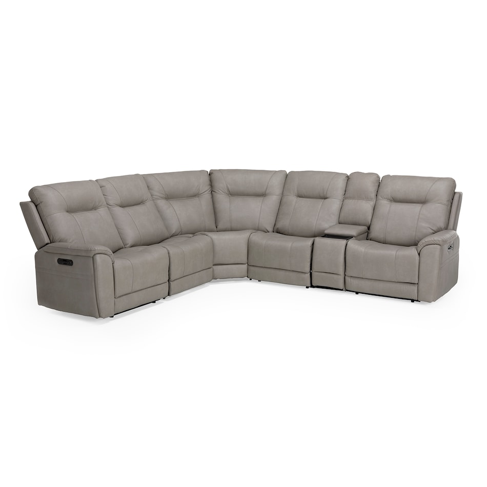 capriccio dove sectional w recliner mpc  