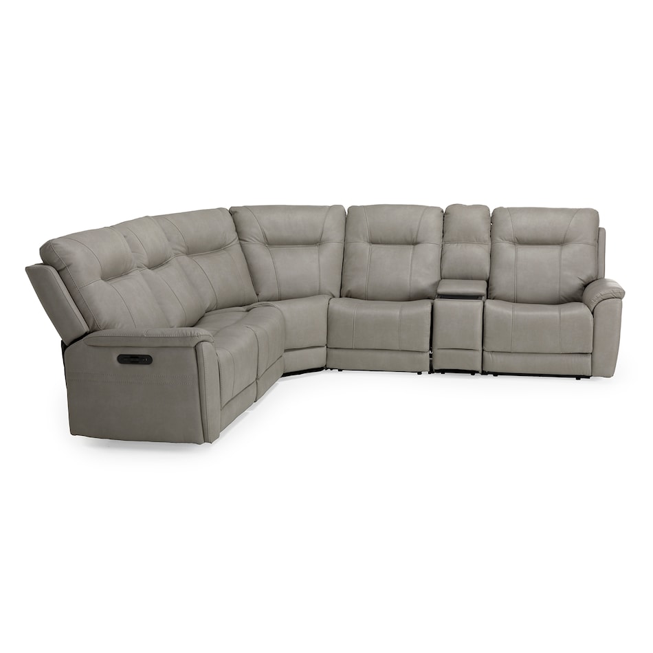 capriccio dove sectional w recliner mpc  