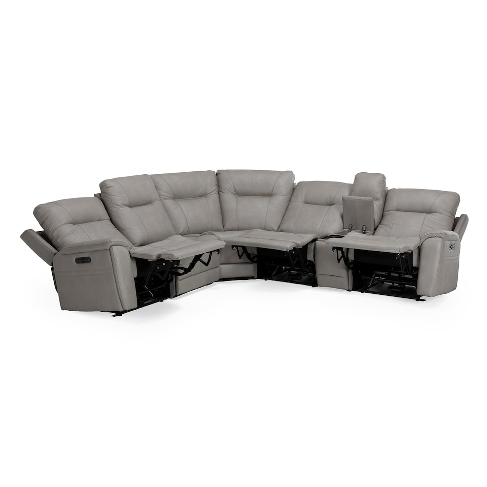 capriccio dove sectional w recliner mpc  