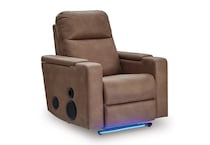 caramel brown glider recliner   
