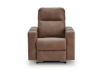 caramel brown glider recliner   