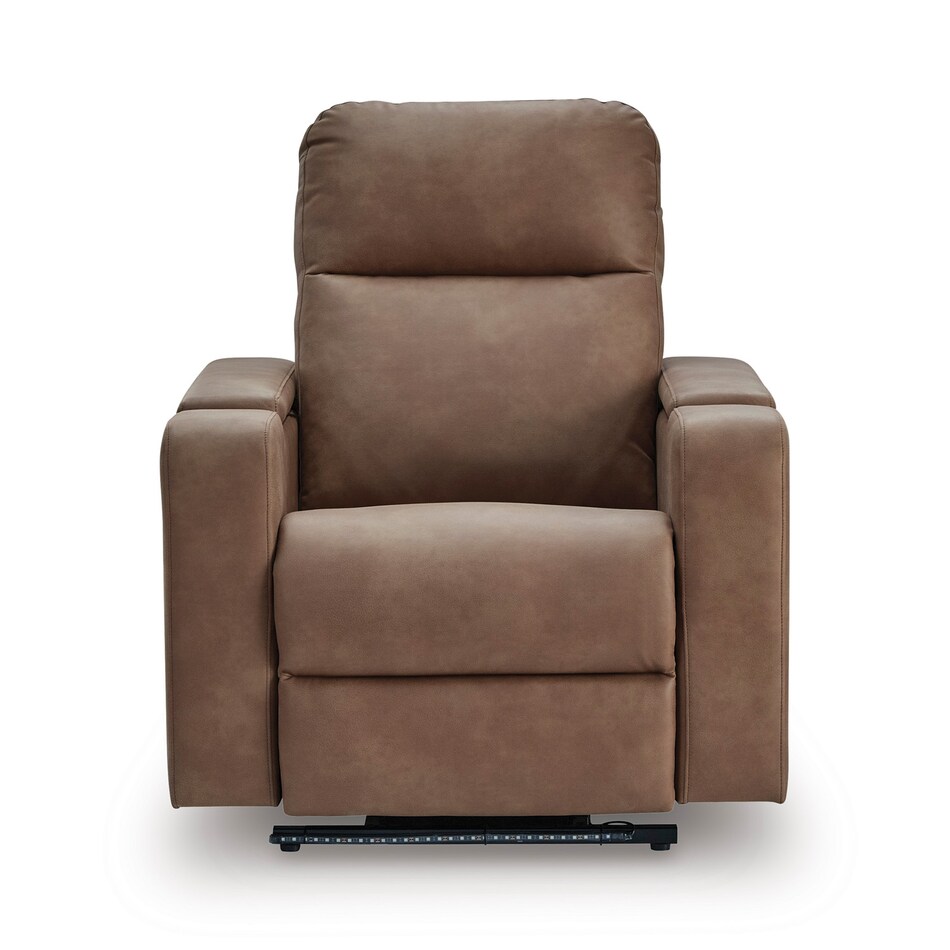 caramel brown glider recliner   