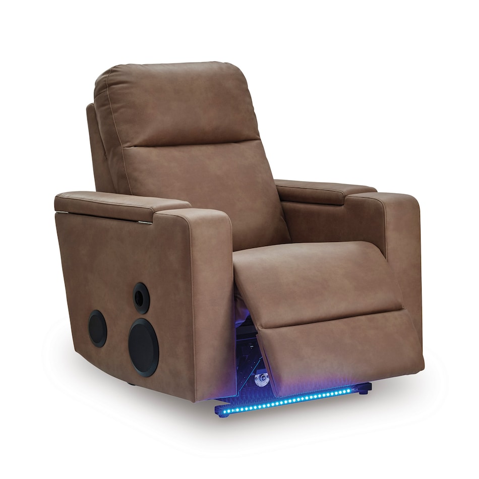 caramel brown glider recliner   