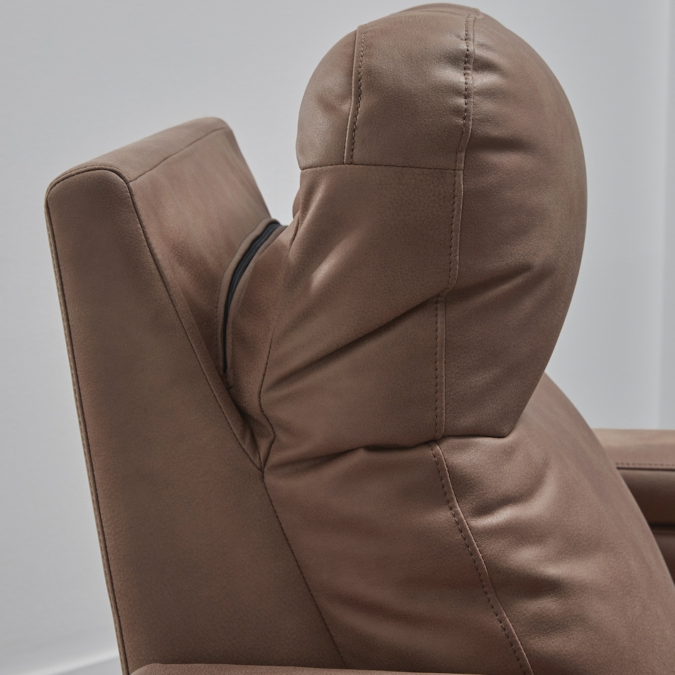 caramel brown glider recliner   