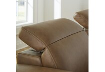 caramel brown sectional w recliner apc  