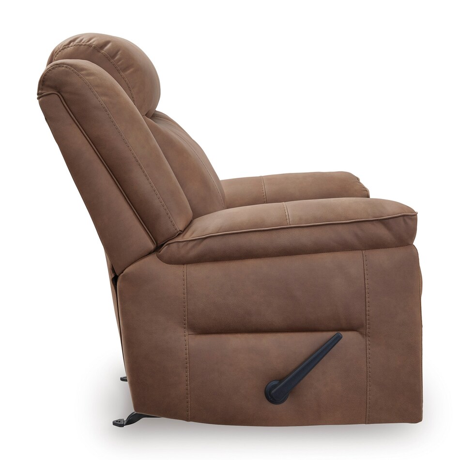 caramel chaise rocker recliner   