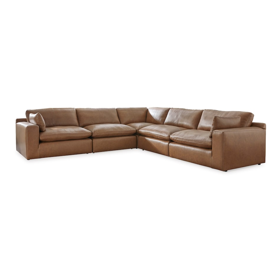 caramel leathermatch sectional apc  