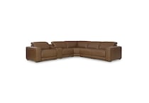 caramel sectional w recliner ap  