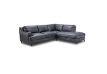caruso slate leather sectional sse  