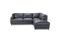 caruso slate leather sectional sse  