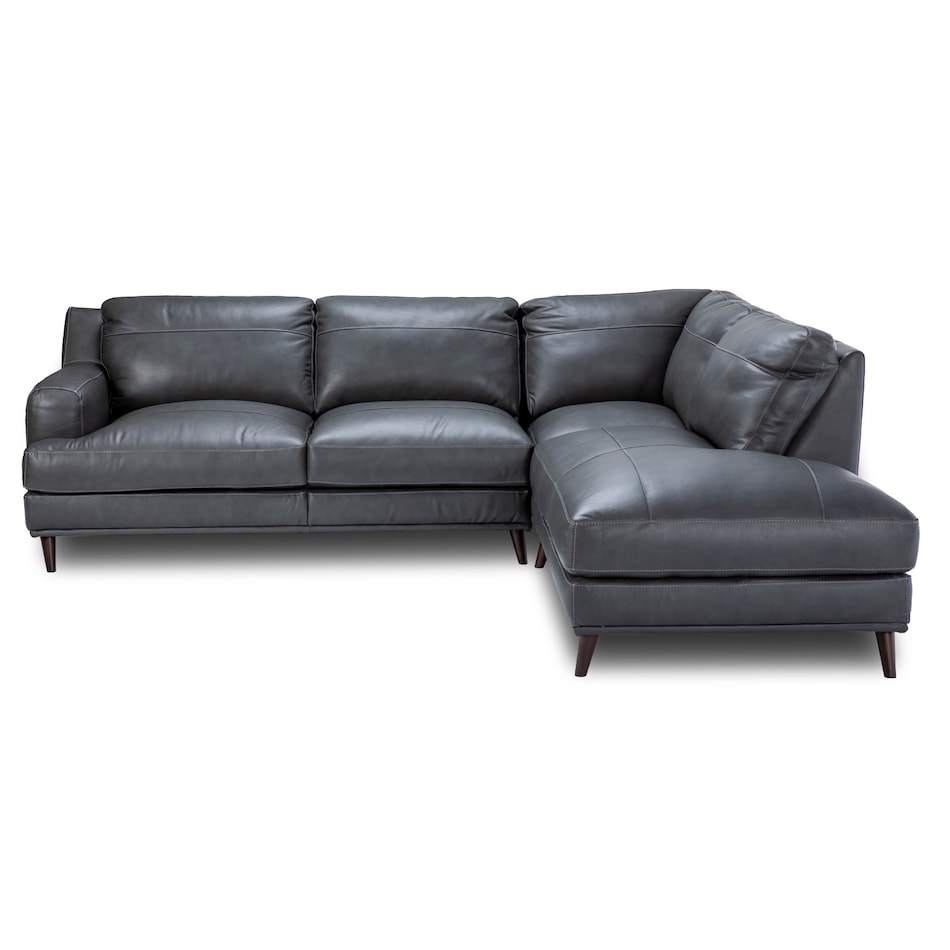 caruso slate leather sectional sse  