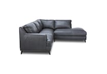 caruso slate leather sectional sse  