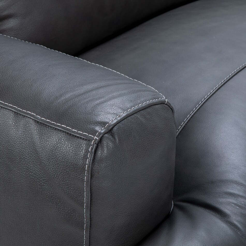 caruso slate leather sectional sse  